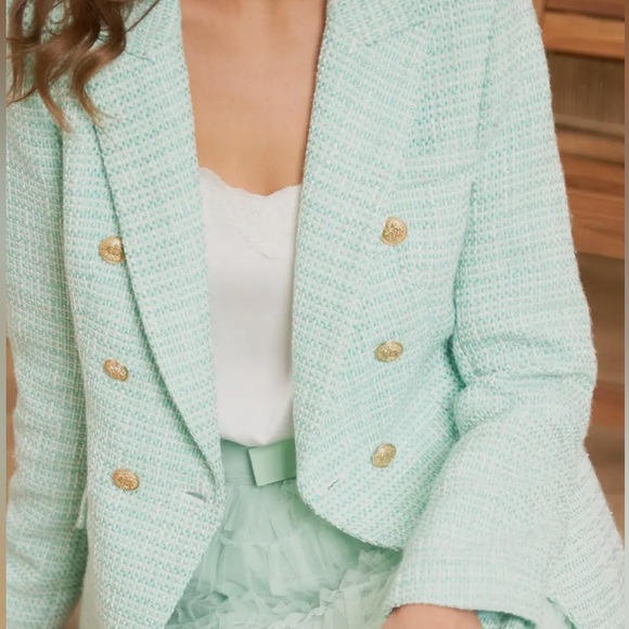 Jackets & Coats | 25 Mint Green Tweed Blazer | Poshmark